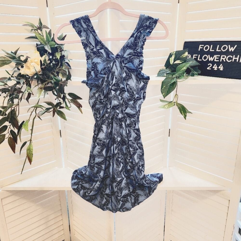 SEE BY CHLOE PALM PRINT BLUE SIZE US 2
